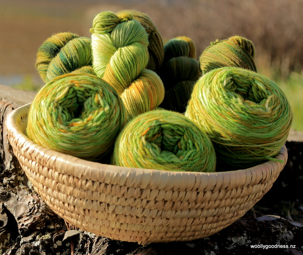 
                  
                    Spring Green | Hand Dyed 100% Merino Yarn from New Zealand | 100g
                  
                