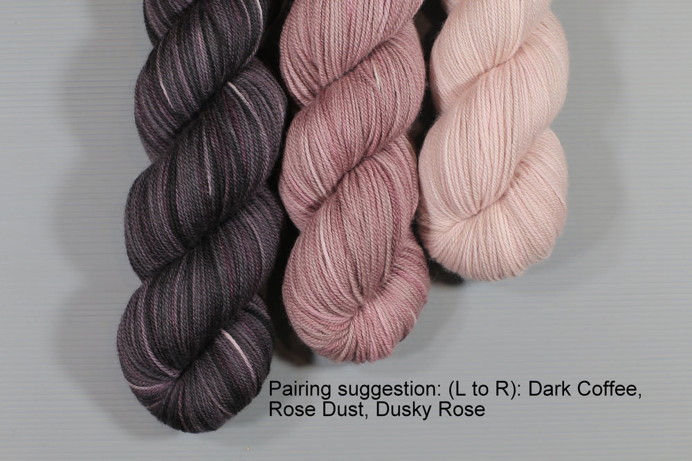 
                  
                    Dark Coffee | Hand Dyed 100% Merino Yarn from New Zealand | Fingering Weight | 100g
                  
                